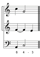 4-3 suspension in 3-part harmony