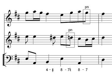 figured bass 8-7 passing note