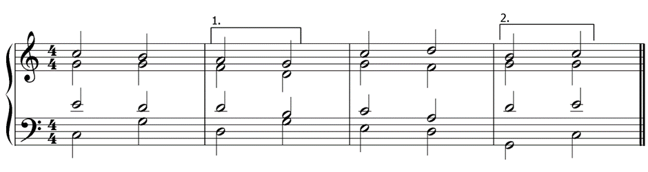 C major cadence example
