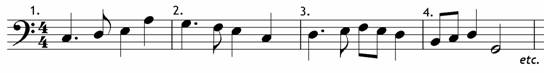 find the notes that make a tonic triad in C major