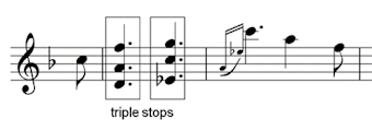 triple stops on string instruments