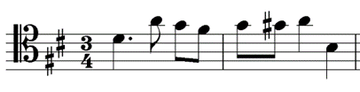 transpose this melody into treble clef