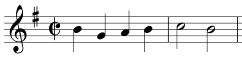 music with cut common time signature
