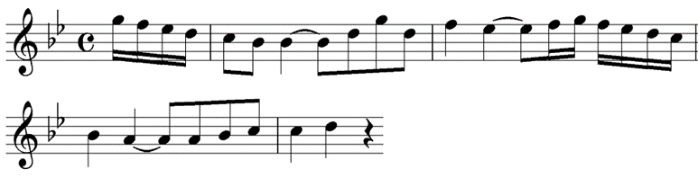 Bb major melody by Mozart