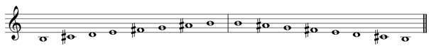 B minor harmonic treble