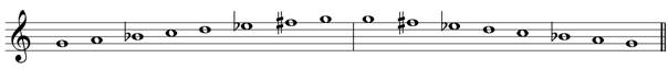 G minor harmonic treble