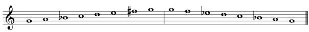 G minor melodic treble