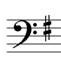 bass clef F# key signature