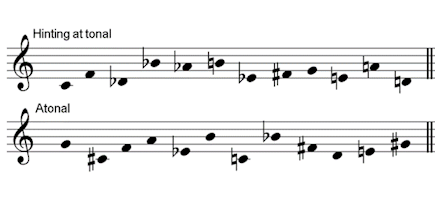 tonal v. atonal sounding tone rows