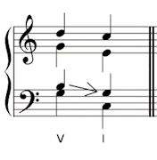 leading note falling to dominant in an inner part